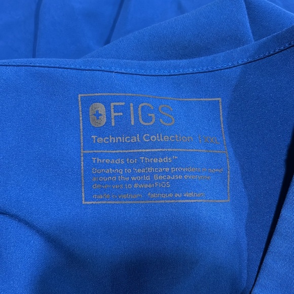 FIGS Women’s Technical Collection Blue Casma Three-Pocket Scrub Top Size XXL - Picture 5 of 6